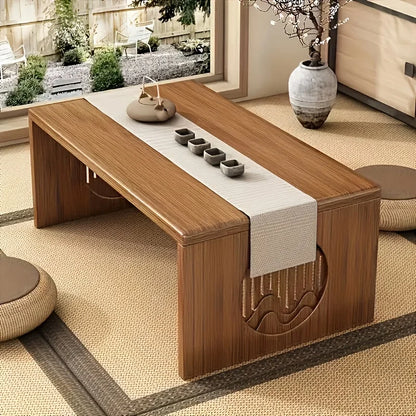 Versatile Bamboo Folding Table - Japanese Style, Perfect for Bedroom & Study, Durable Low-Rise Design with Smooth Finish