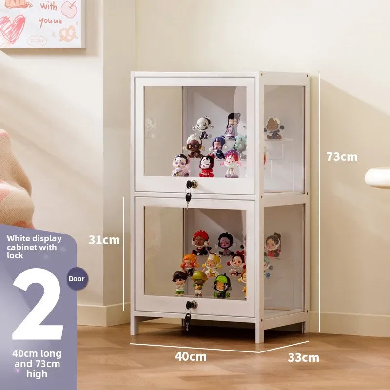 Figure cabinet with lock transparent Lego display cabinet household blind box ornament two-dimensional pain cabinet