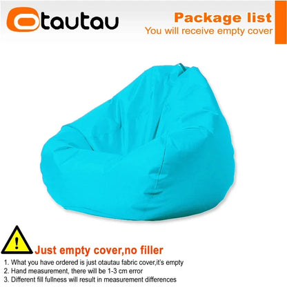 OTAUTAU Outdoor Waterproof Bean Bag Cover No Filler Garden Beach Camping Swimming Pool Floating Beanbag Pouf Chair Oxford DD022