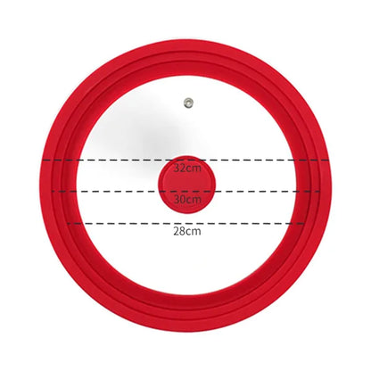 PGY Multifunctional Tempered Glass Pot Lid Silicone Rim Cool Touch Handle Steam Dishwasher Safe Skillet Pan Cover