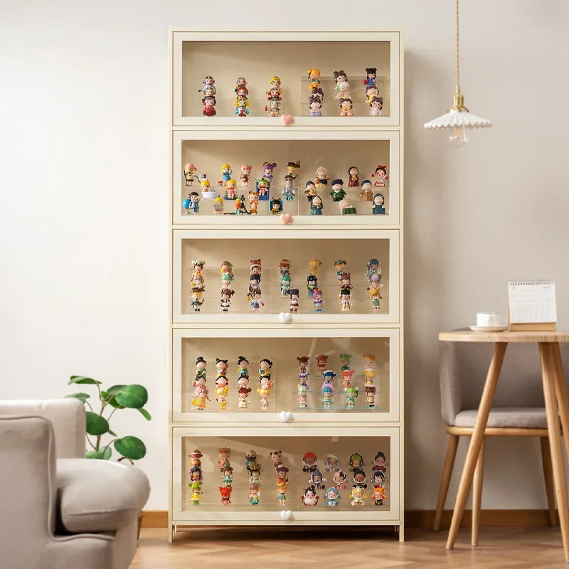 Figure Lego Display Cabinet Household Cream Wind Dustproof Acrylic Transparent Model Toy Blind Box Display Cabinet