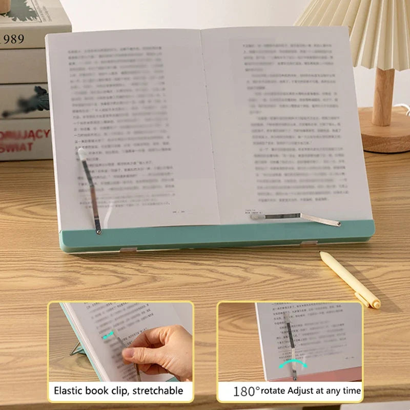 Adjustable Portable Folding Bookend Stand Reading Book Stand Books Recipe Shelf Folding Holder Organizer for Music Score Tablet