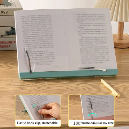 Adjustable Portable Folding Bookend Stand Reading Book Stand Books Recipe Shelf Folding Holder Organizer for Music Score Tablet