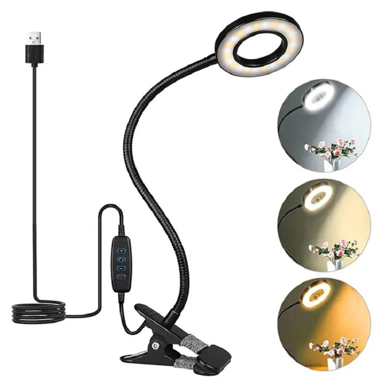 Flexible LED Vertical Lighting Desk Lamp Desktop Work Writing Lamp Bedroom Adjustable Clamping Bed Light Writing Reading Lamp