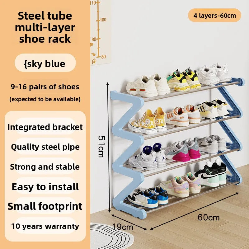 Simple shoe rack Multifunctional storage rack Multi-layer Z-shaped shoe rack Household dormitory shoe rack