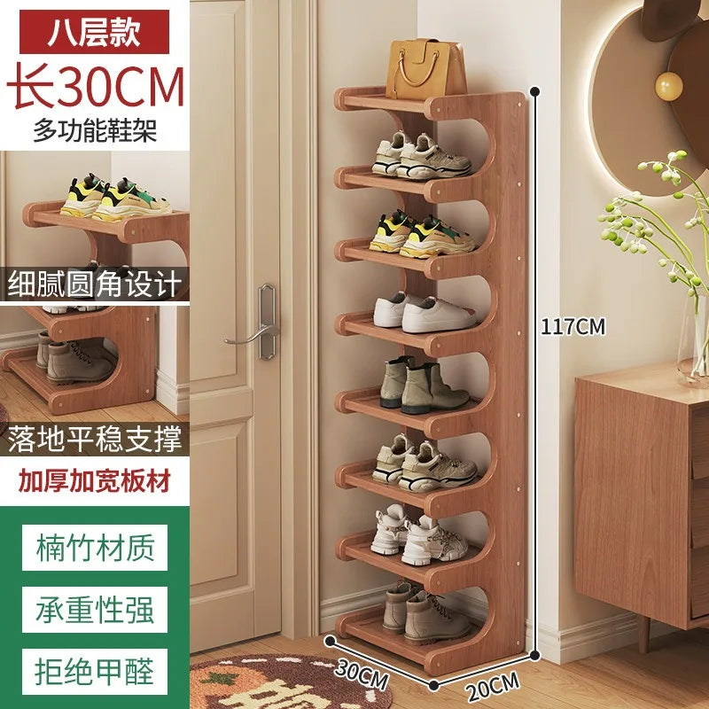 The shoe rack  and the narrow multi-layer storage rack in the household corner enters the door. Small space-saving shoe cabinet