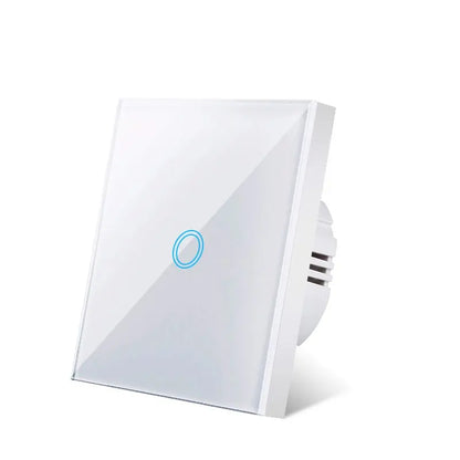 EU Touch Switch AC100 240V Tempered Black White Crystal Glass Panel Power Wall Light Sensor Switches