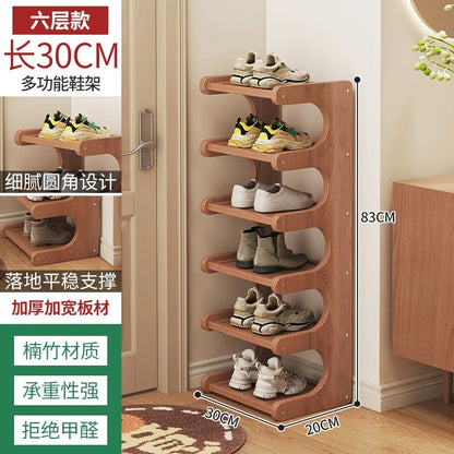 The shoe rack  and the narrow multi-layer storage rack in the household corner enters the door. Small space-saving shoe cabinet