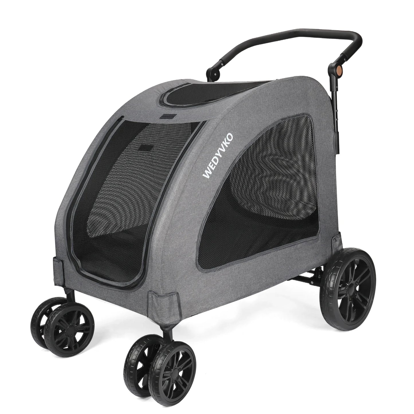 Heavy Duty Dog Stroller for Large Dogs up to 120 lbs, Foldable Pet Wagon with 360° Wheels, All-Round Ventilation, Front & Rear Z