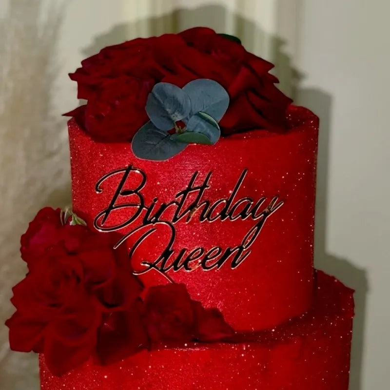 2025 New Happy Birthday Cake Topper Dessert Decoration Gold Side Acrylic Kids Party Cake Toppers for Baby Shower Baking Supplies