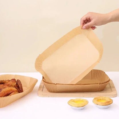 Disposable Air Fryer Paper Non-Stick Kitchen Baking Airfryer Mat Oilproof Micro-wave Barbecue Pad Baking Paper Liner Accessories