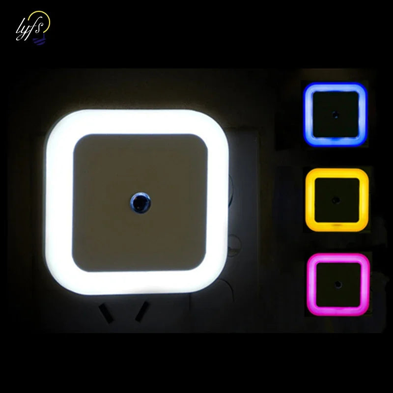 LED Night Light Wireless Sensor EU/US Plug Mini Square Lighting Lamp For Baby Children Living Room Bedroom Corridor Night Lights