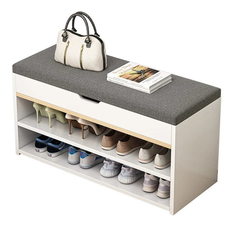 Entrance panel entrance, entrance hall, shoe wearing stool, entrance for sitting, long stool, shoe cabinet, shoe rack integrated