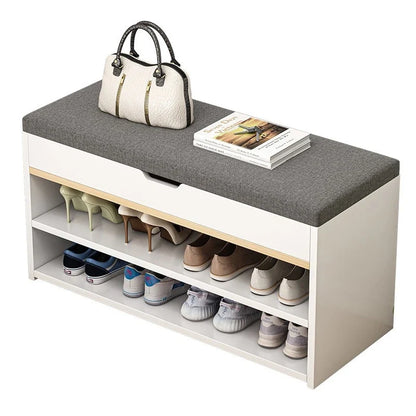 Entrance panel entrance, entrance hall, shoe wearing stool, entrance for sitting, long stool, shoe cabinet, shoe rack integrated