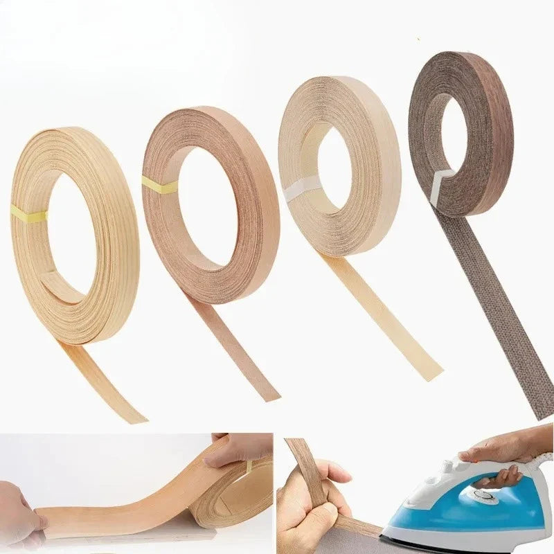 Hot Melting Adhesive Furniture Tape Wood Grain Tape Real Wood Pre-Adhesive Trim Bed Frame Edge Decorative Beautiful Seam Sticks