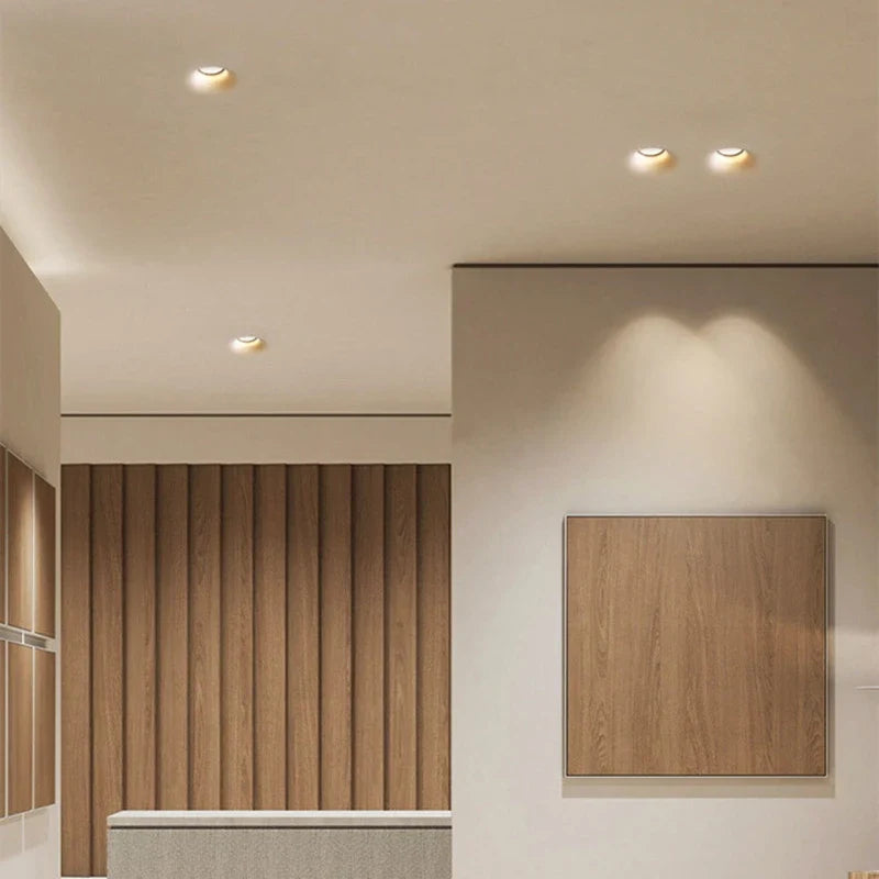 Recessed Gypsum Downlight Ceiling Lamp GU10 LED Anti-Glare Embedded Borderless Spotlight Living Room Bedroom Aisle Home Lighting