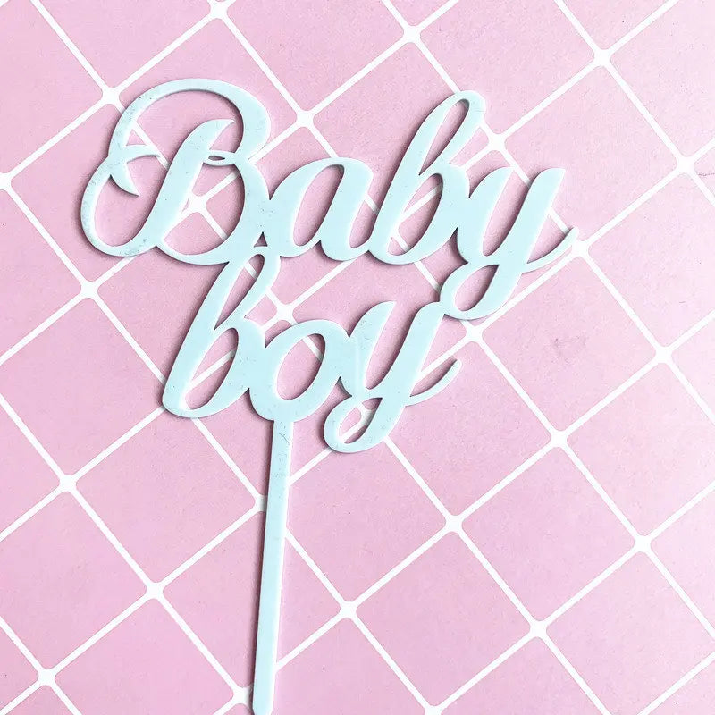 New Acrylic Kids Happy Birthday Cake Toppers Gold Boy or Girl Birthday Party Cake Topper for Baby Shower Gift Dessert Decoration