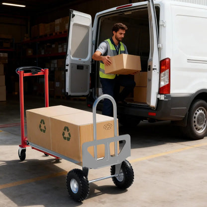 3-in-1 Convertible Hand Truck Dolly, 770lbs Folding Aluminum Cart with Wheels & Elastic Straps for Home, Warehouse, Supermarket