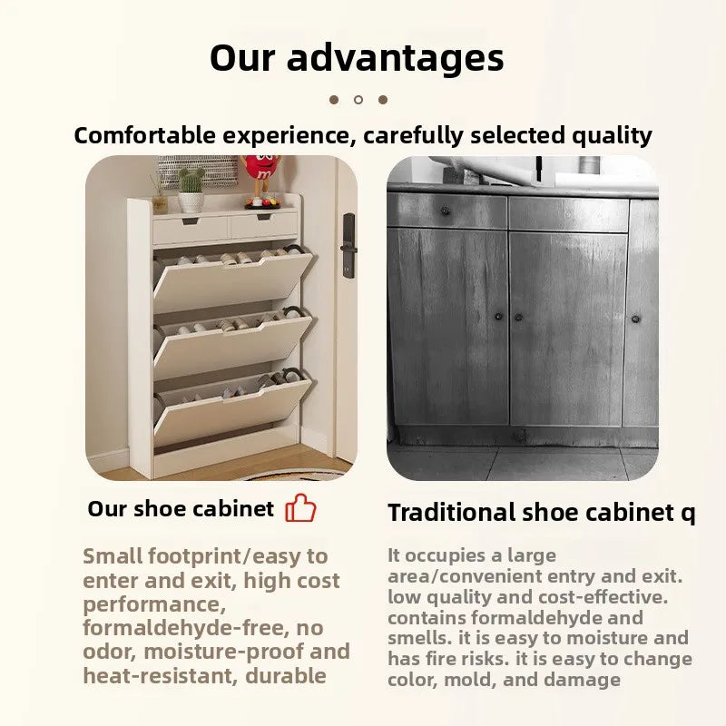 Tipping bucket shoe cabinet, outer entry shoe rack, balcony, entrance cabinet, living room large-capacity storage cabinet