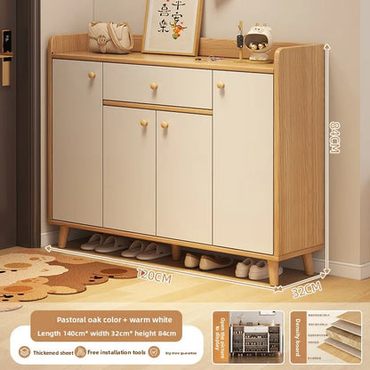 Shoe cabinet, indoor new entry locker at the entrance of the home, integrated storage shoe rack against the wall