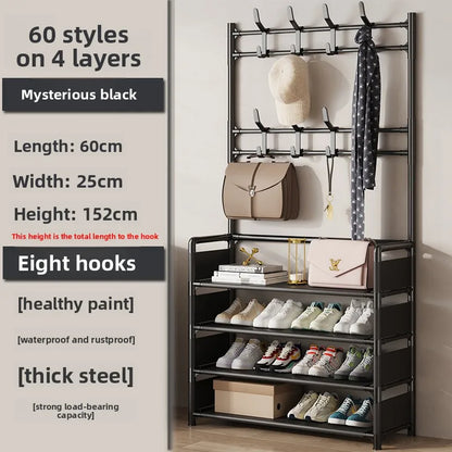 Multi-layer Rack Shoe Rack Simple Household Integrated Multi-functional Simple Assembly Door Storage Shoe Cabinet Shoe Hat Rack