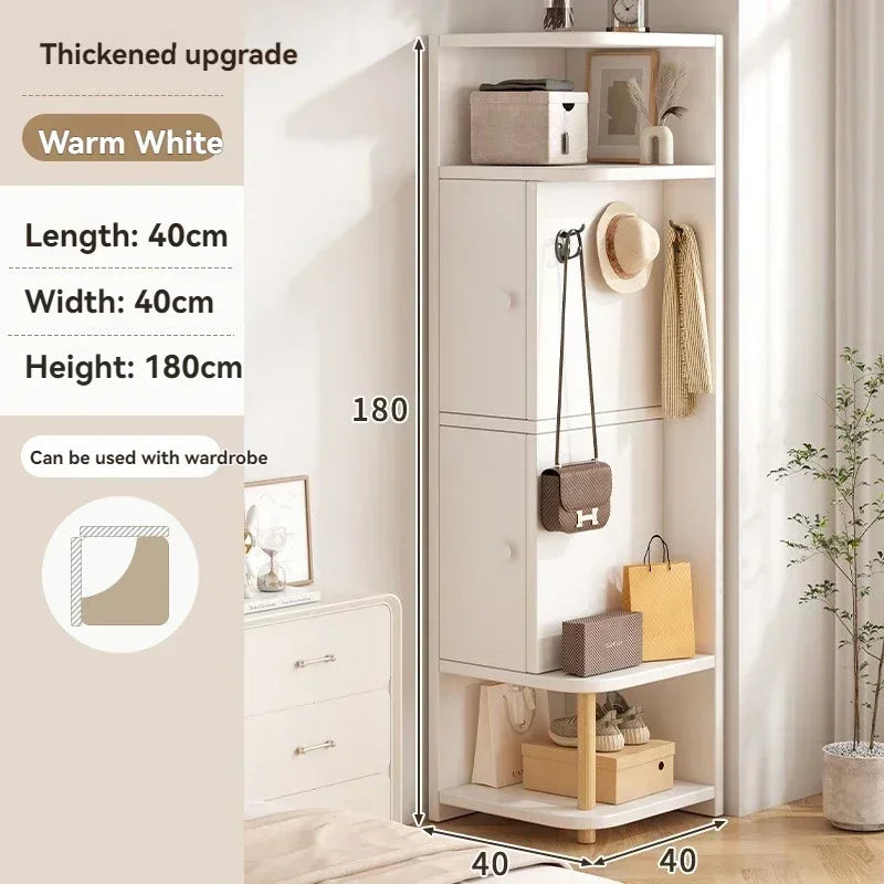 Corner storage cabinet for home use, simple foyer, coat rack, corner wall display cabinet, floor standing bookshelf, bedroom sid