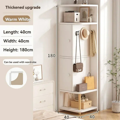 Corner storage cabinet for home use, simple foyer, coat rack, corner wall display cabinet, floor standing bookshelf, bedroom sid