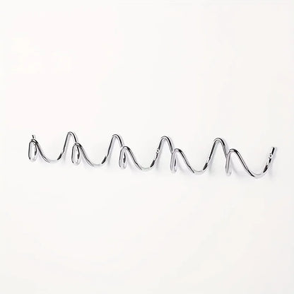Creative Wavy Metal Wall Hook - Stylish Silver & Black Coat Rack for Home, Entryway, or Hotel Decor - Perfect for Hats, Scarves