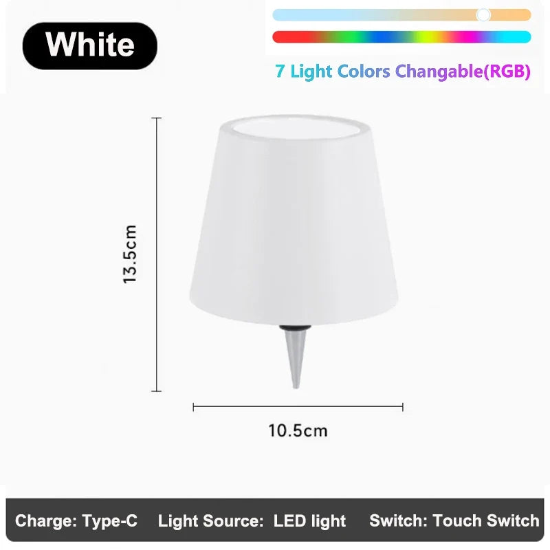 Wine Bottle LED Wireless Table Lamp 2000mAh 7 Colors Dimmable RGB USB Rechargeable Dining Table Lights Beverage Lamp Top touch