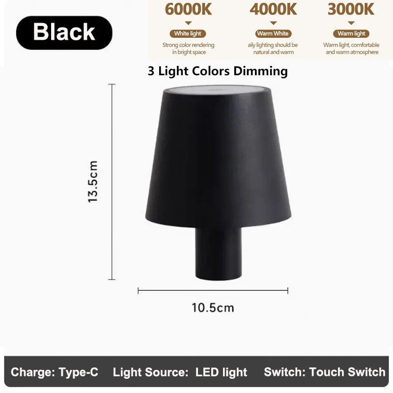 Wine Bottle LED Wireless Table Lamp 2000mAh 7 Colors Dimmable RGB USB Rechargeable Dining Table Lights Beverage Lamp Top touch