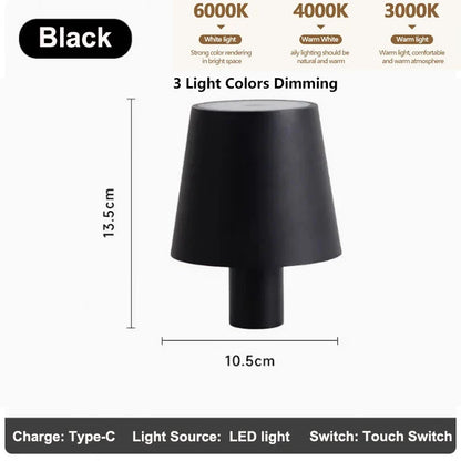 Wine Bottle LED Wireless Table Lamp 2000mAh 7 Colors Dimmable RGB USB Rechargeable Dining Table Lights Beverage Lamp Top touch