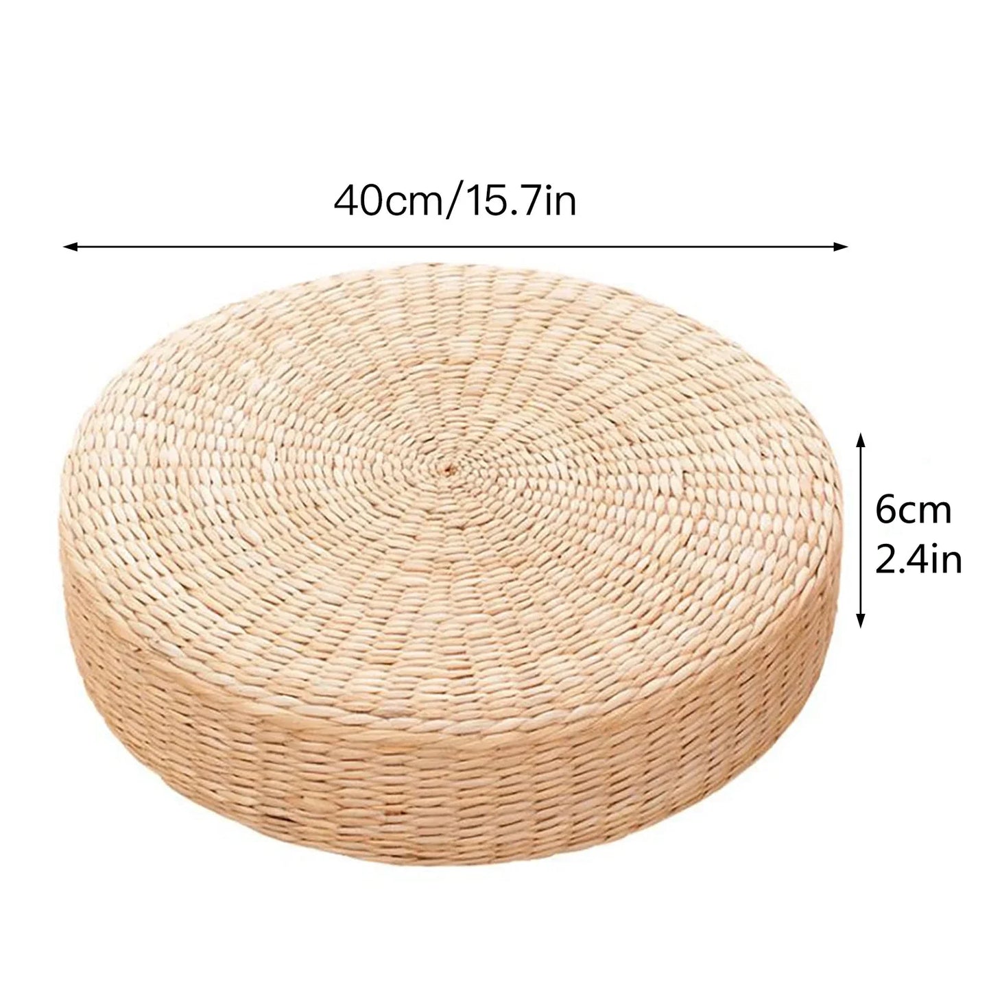 Hot Handmade Woven Natural Straw Round Pouf Tatami Cushion Floor Japanese Style Cushion Home Textile