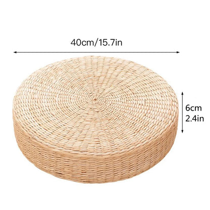 Hot Handmade Woven Natural Straw Round Pouf Tatami Cushion Floor Japanese Style Cushion Home Textile