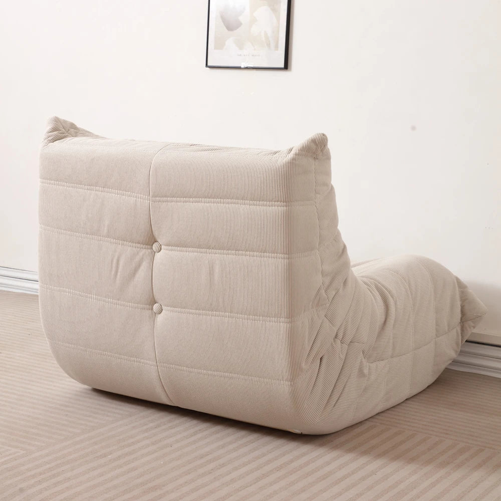 Corduroy Lazy Sofa - All Sponge Filled Floor Sofa, No-Legs Design for Living Room Bedroom