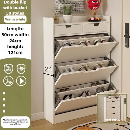 Tipping bucket shoe cabinet, outer entry shoe rack, balcony, entrance cabinet, living room large-capacity storage cabinet