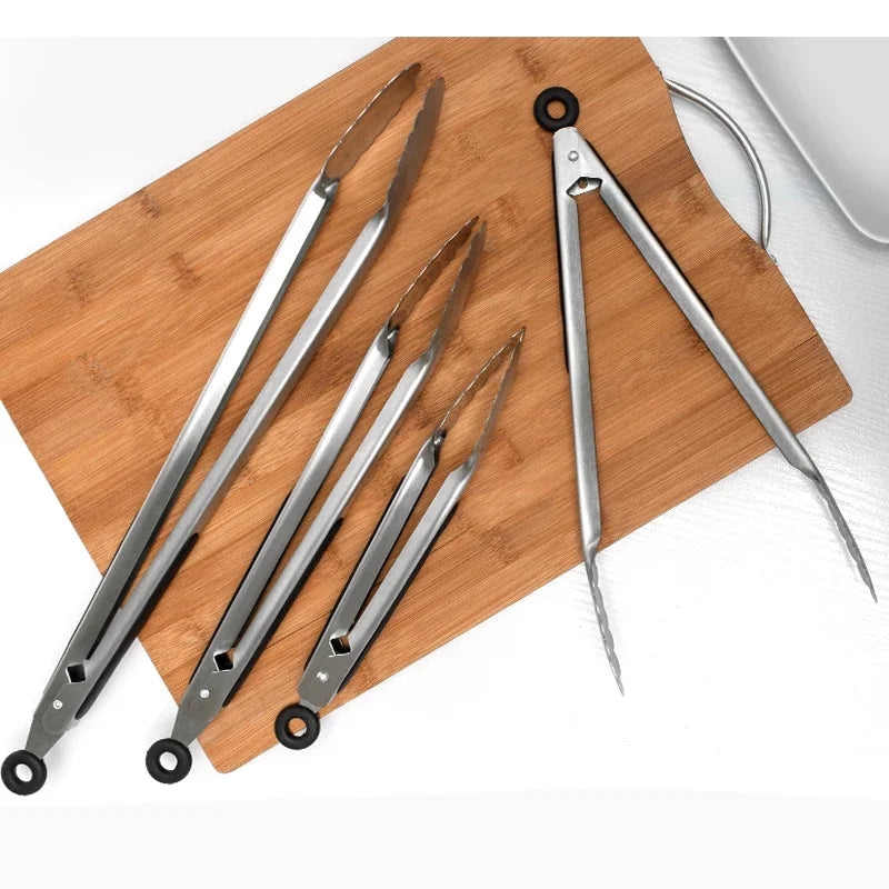 9/12/16 inch stainless steel BBQ grilling tongs salad food clip non-slip handle bread serving Tong cooking barbecue clip clamp