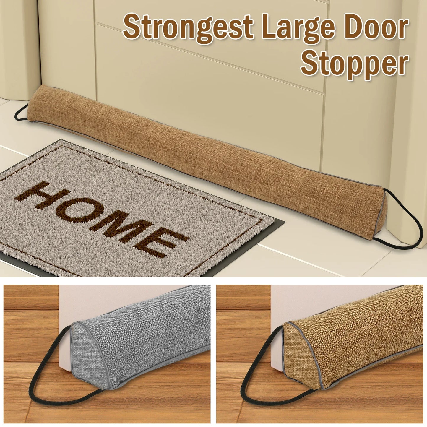 1/2Pcs Under Door Draft Stopper 92cm Heavy Triangular Duty Door Draft Blocker with Hanging Loops for Under Door Noise Blocker