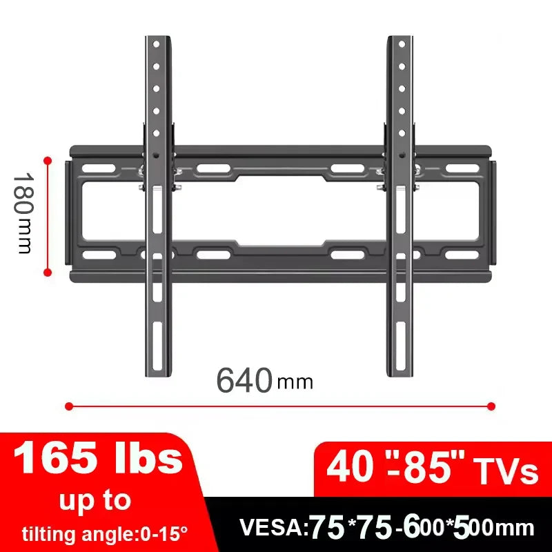BEISHI Universal TV Bracket Low Profile TV Wall Mount Fixed for Most 40"-85" Flat/Curved TVs with Max VESA 600X500mm Up to 70kg