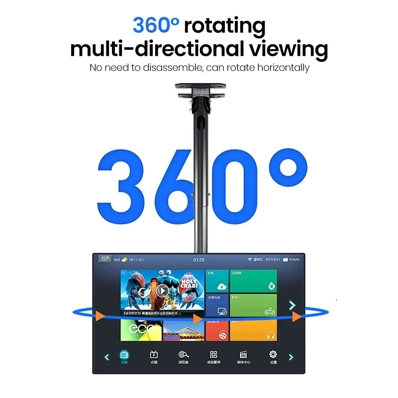 BEISHI TV Ceiling Mount Adjustable Bracket Fits Most LED, LCD Plasma Flat Screen Display 26 to 65 Inch, up to 110 Lbs 30° Tilt