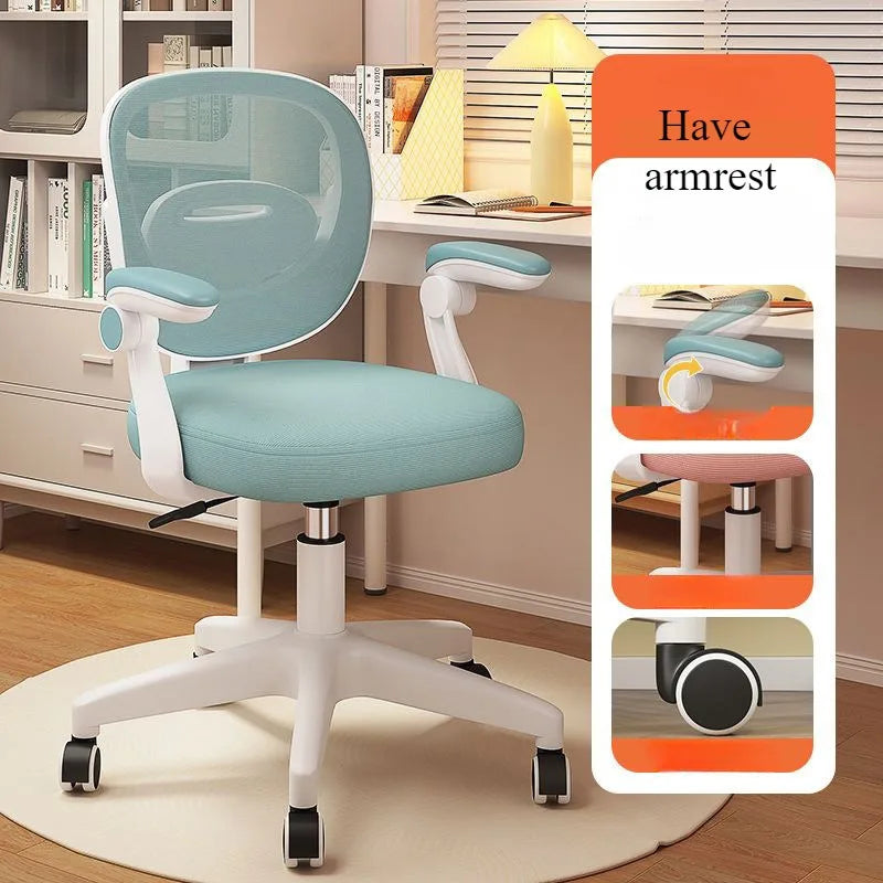 Ergonomic Comfortable Swivel Chair Office Chair Home Student Backrest Chair Liftable Chair Armrests Adjustable for Home