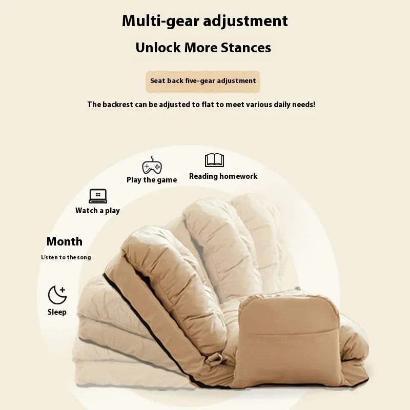 Foldable Lazy Sofa Bedroom Tatami Sets Bed Back Balcony Large Chair Foldable Chair Lounge Sofa Living Room Single Recliner 2025