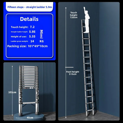 Stainless steel telescopic ladder Multifunctional  herringbone ladder Portable folding ladder Bamboo ladder Lifting ladder