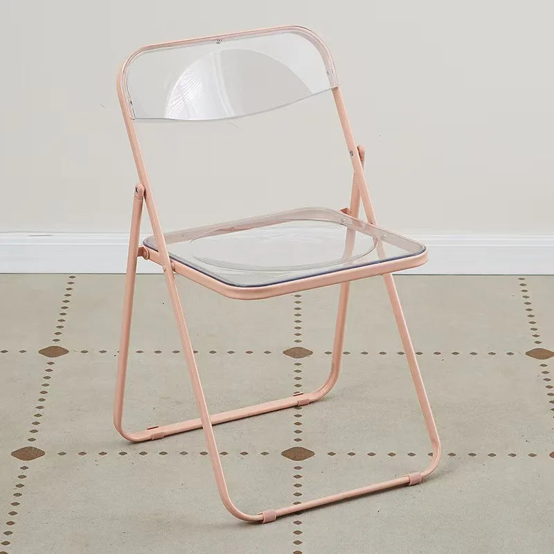 Internet celebrity folding chair acrylic transparent chair completed photo without chair simple folding crystal diningchairstool