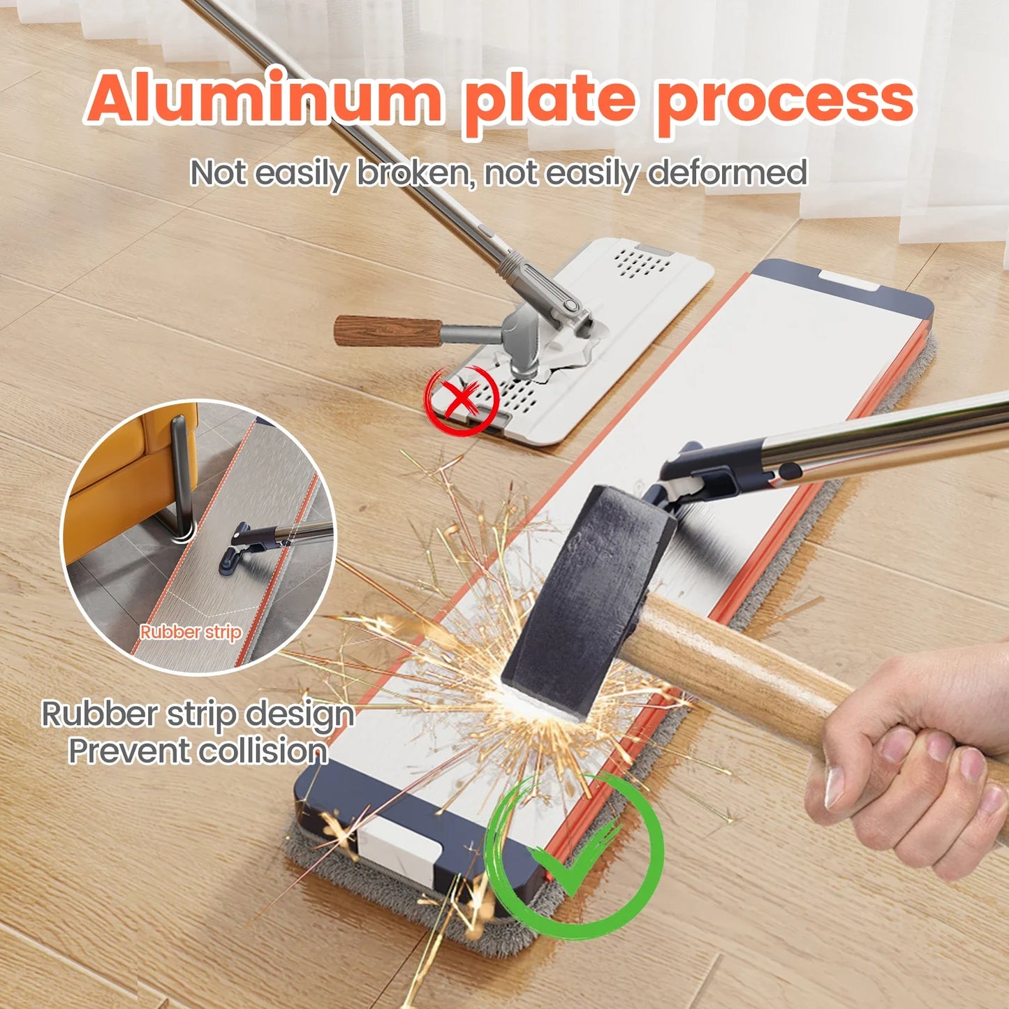 Magic Flat Squeeze Mop With Bucket Hand Free Lazy Cleaning Mop Microfiber Rotating Self Wringing Mop House Cleaning Spin bucket