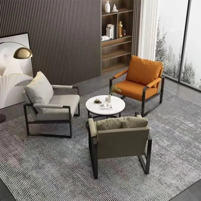 Nordic lazy sofa light luxury sales single wrought iron leisure chair balcony negotiation bedroom living room minimalist sofa