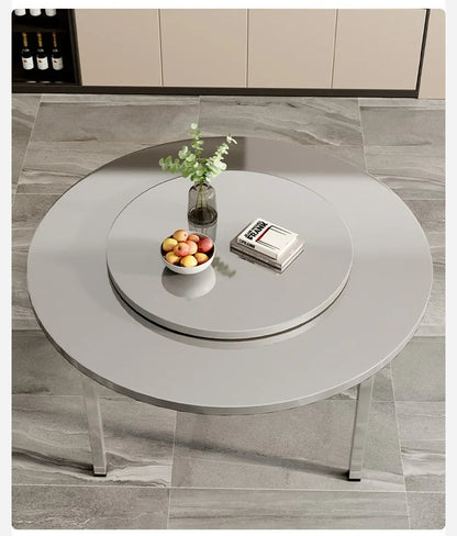 Stainless steel folding round table, suitable for home use, small apartments, large food stalls, and street vendors.
