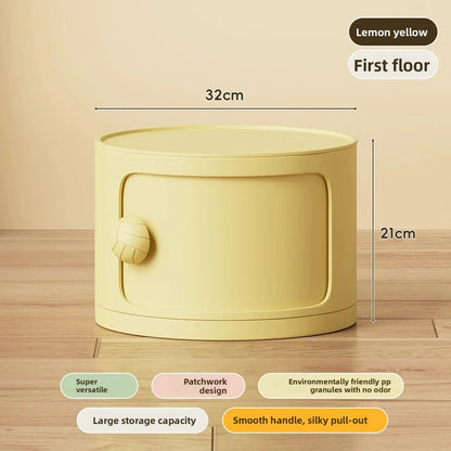 Bedside table Cream wind multi-layer cylindrical bedroom locker Ornament storage cabinet