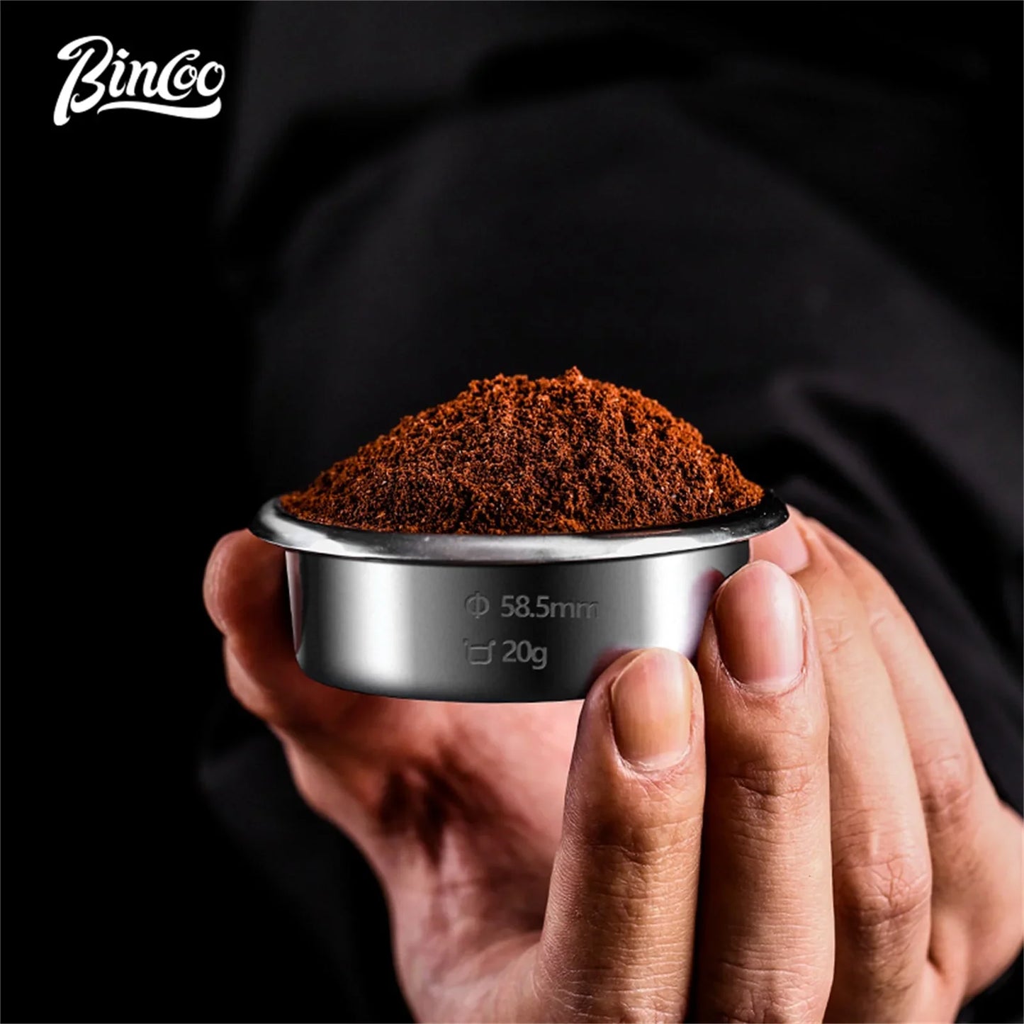 BINCOO High Precision Filter Basket 51/58.5mm, Portafilter Basket 16/18/20g Espresso Machine Extraction Powder Bowl CoffeeHandle