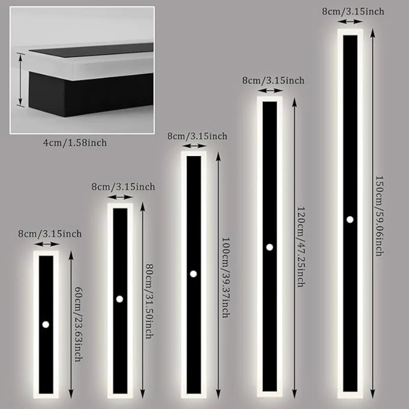 Outdoor Wall Lights With Motion Detector LED Wall Light Waterproof IP65 Villa Wall Lamp Long Anthracite Metal Modern Wall Lamps