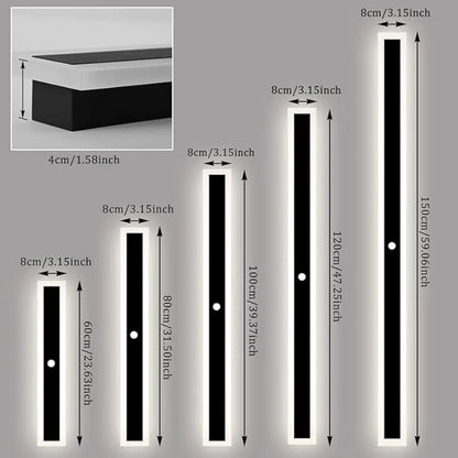 110- 240V IP65 Waterproof Porch Lamp LED Long Garden Lamp for Villa Garage Lighting FixtureOutdoor Wall Light With Motion Sensor